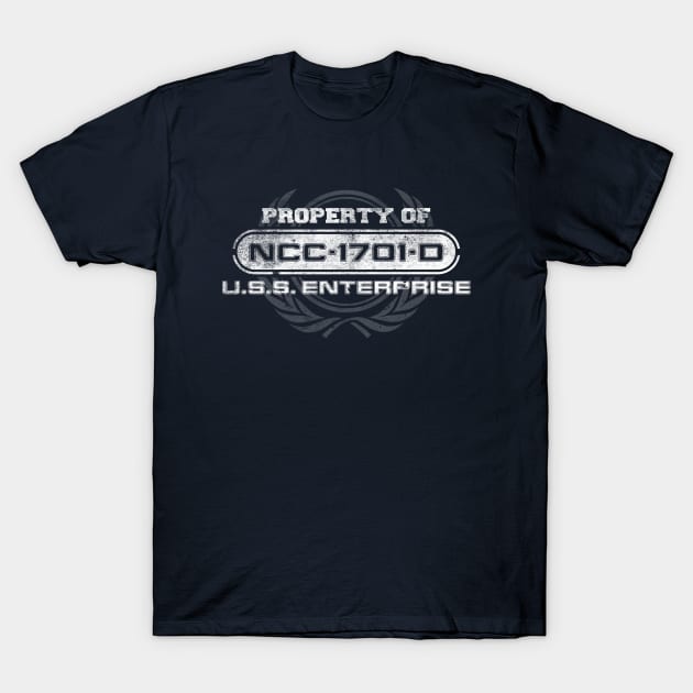 Vintage Property of USS Enterprise D T-Shirt by JWDesigns